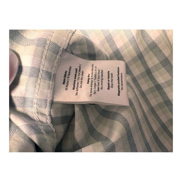 PONCHO MENS XL Checkered Casual Button-Down Shirt MAGNETIC POCKETS UTILITY SPORT - Picture 11 of 12